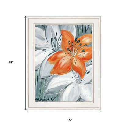 Tiger Lily in Orange 1 White Framed Print Wall Art HomeRoots