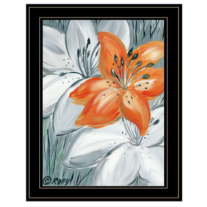 Tiger Lily in Orange 2 Black Framed Print Wall Art HomeRoots
