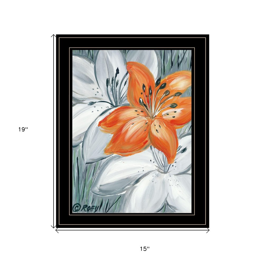 Tiger Lily in Orange 2 Black Framed Print Wall Art HomeRoots