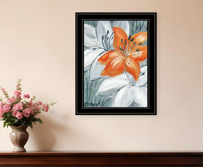 Tiger Lily in Orange 2 Black Framed Print Wall Art HomeRoots