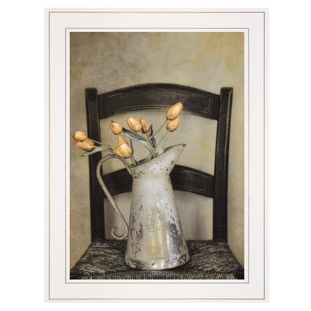 Golden Tulips 1 White Framed Print Wall Art HomeRoots