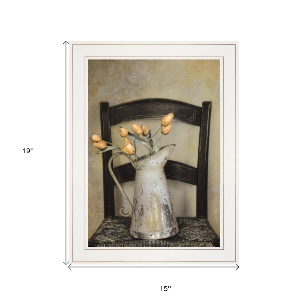Golden Tulips 1 White Framed Print Wall Art HomeRoots
