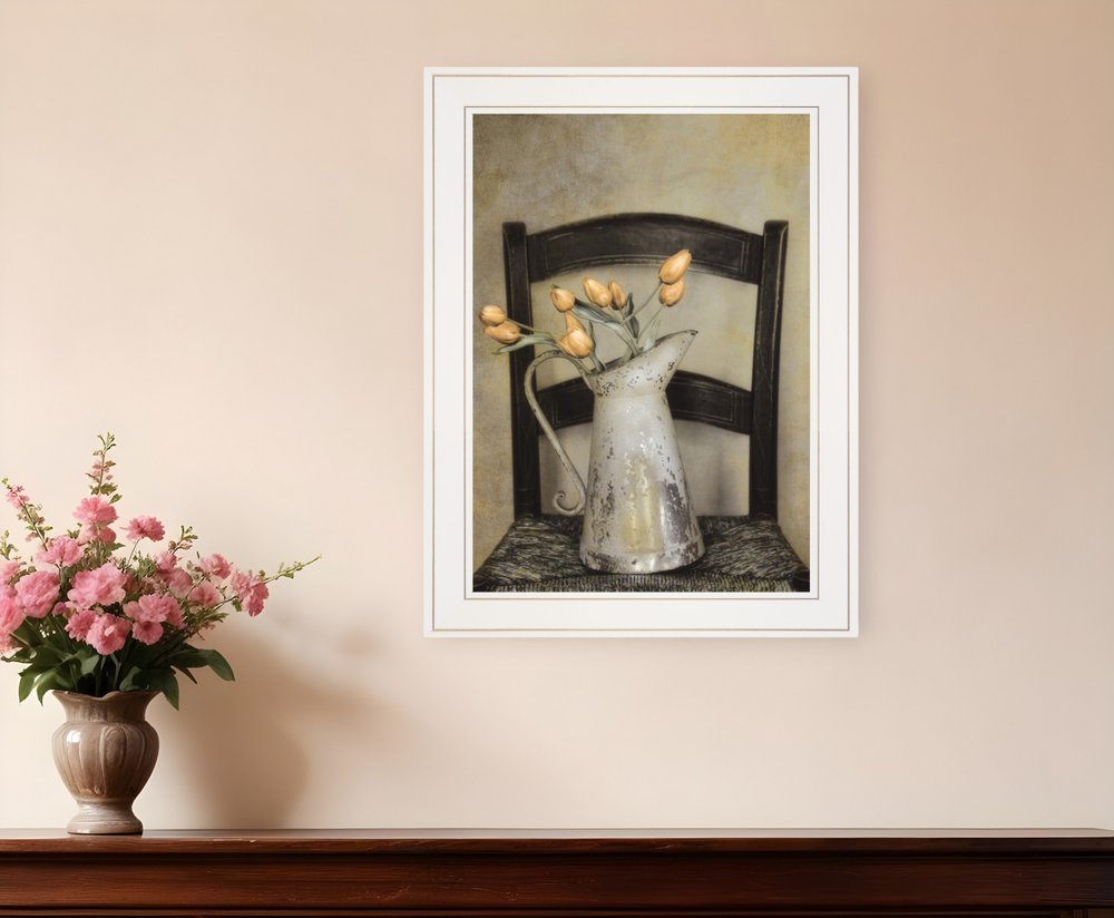 Golden Tulips 1 White Framed Print Wall Art HomeRoots