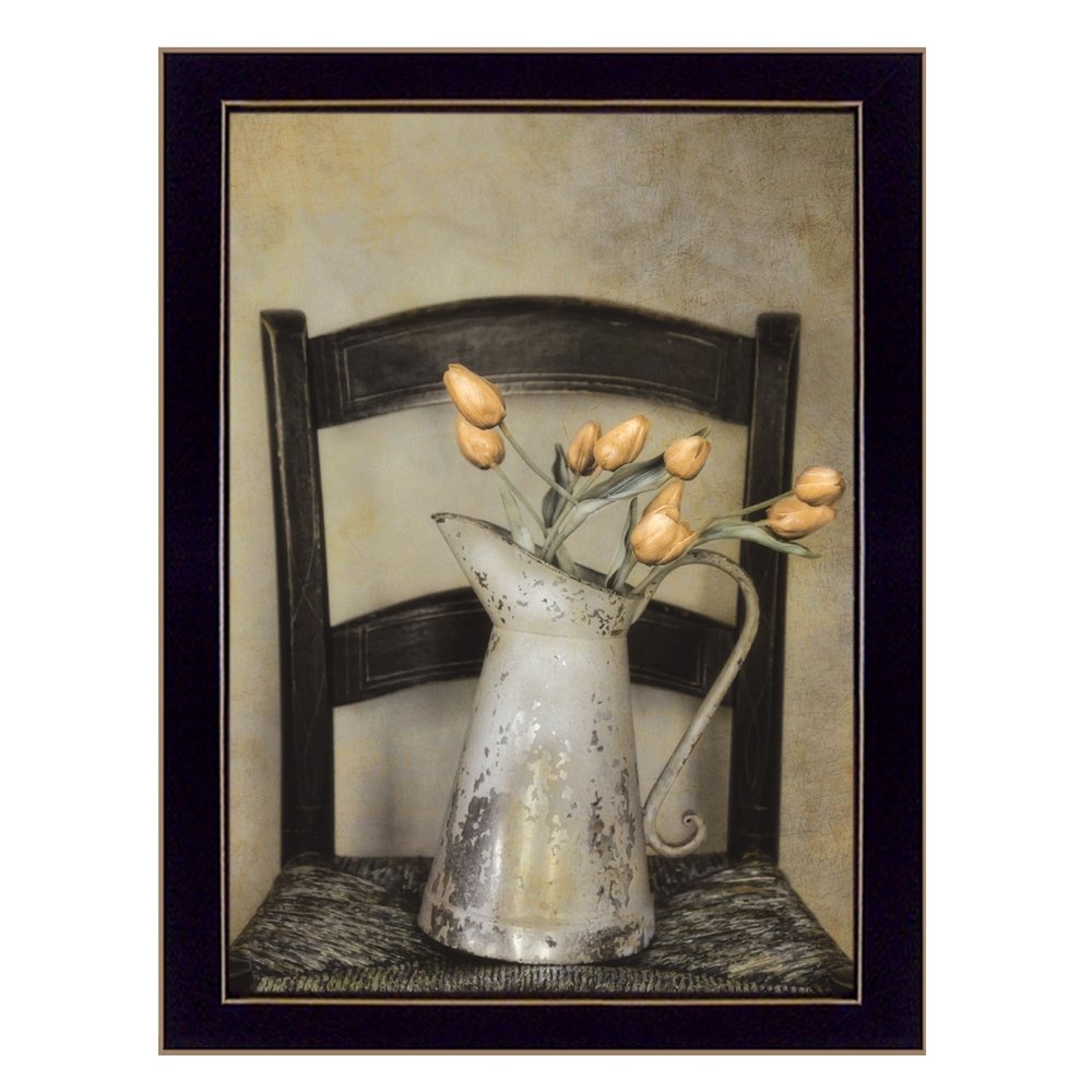 Golden Tulips 2 Black Framed Print Wall Art HomeRoots