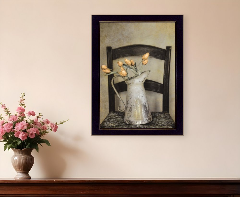 Golden Tulips 2 Black Framed Print Wall Art HomeRoots