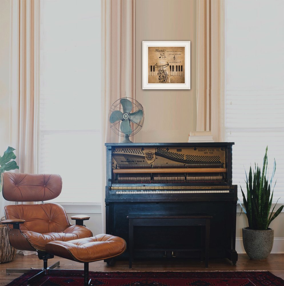 Music 1 White Framed Print Wall Art HomeRoots