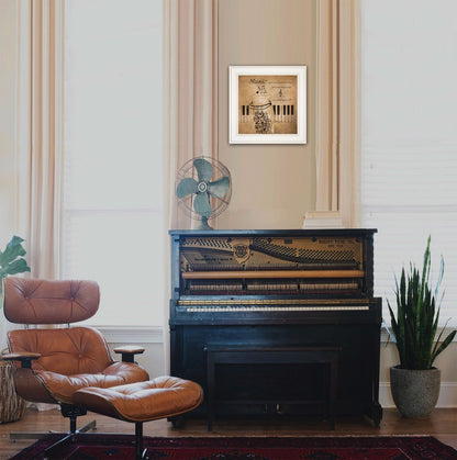 Music 1 White Framed Print Wall Art HomeRoots
