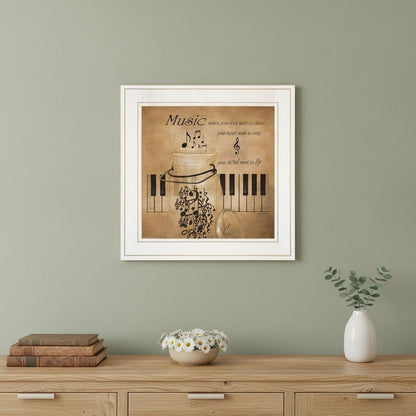 Music 1 White Framed Print Wall Art HomeRoots