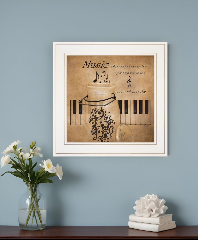 Music 1 White Framed Print Wall Art HomeRoots
