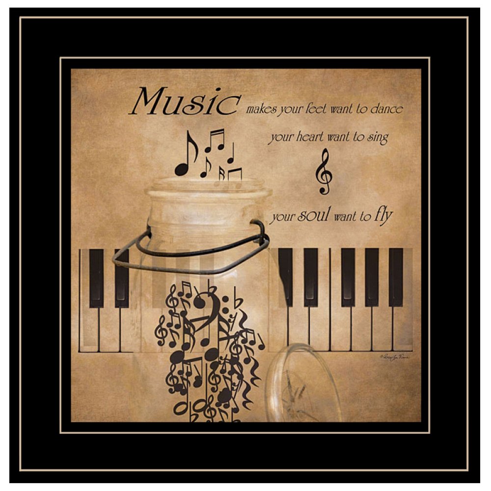 Music 2 Black Framed Print Wall Art HomeRoots