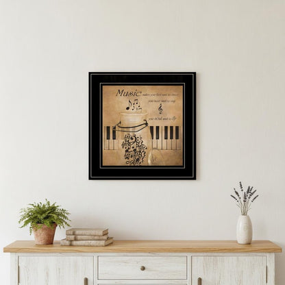 Music 2 Black Framed Print Wall Art HomeRoots
