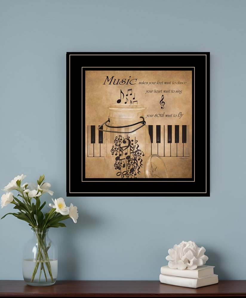 Music 2 Black Framed Print Wall Art HomeRoots