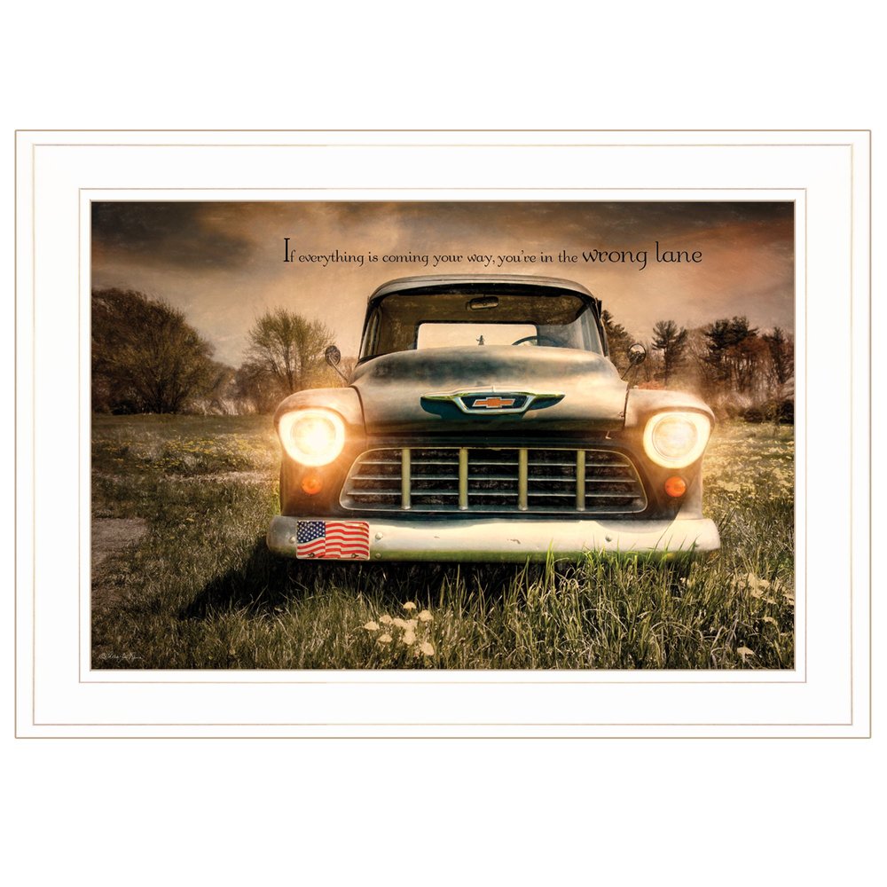 Wrong Lane 1 White Framed Print Wall Art — view 1