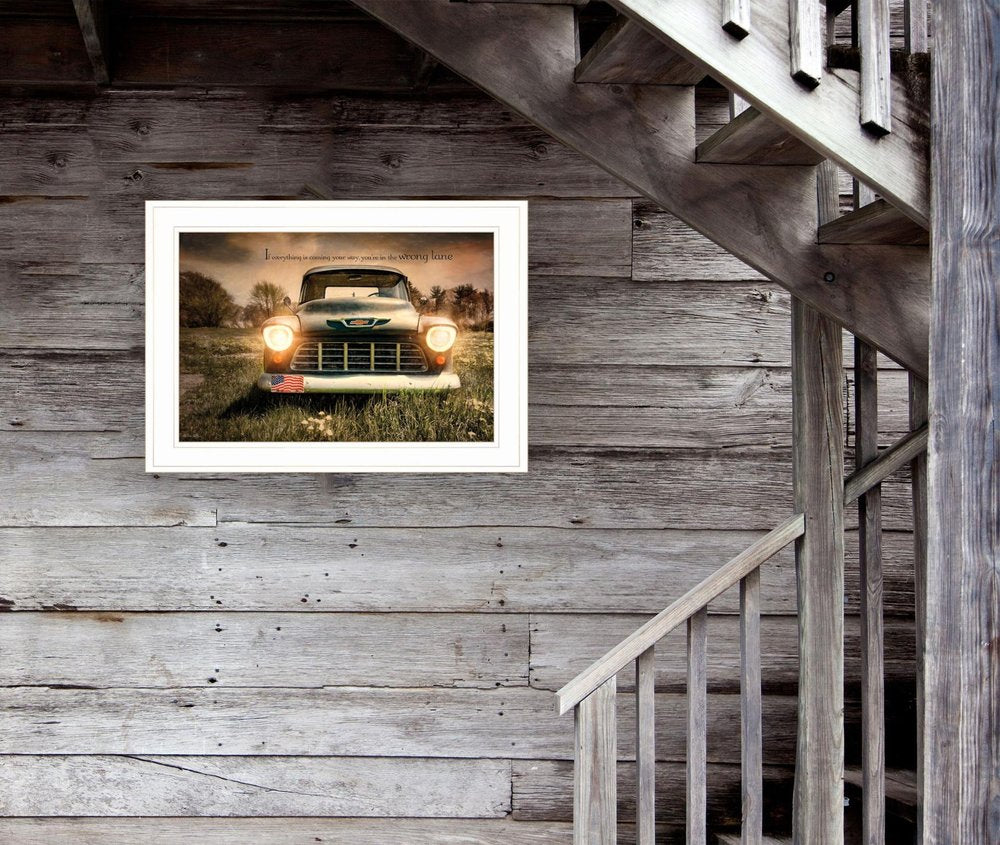 Wrong Lane 1 White Framed Print Wall Art — view 2