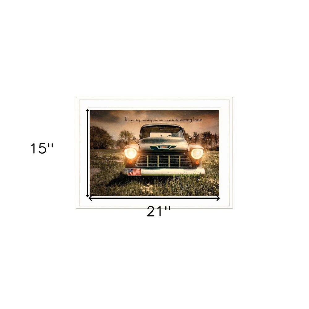 Wrong Lane 1 White Framed Print Wall Art — view 5