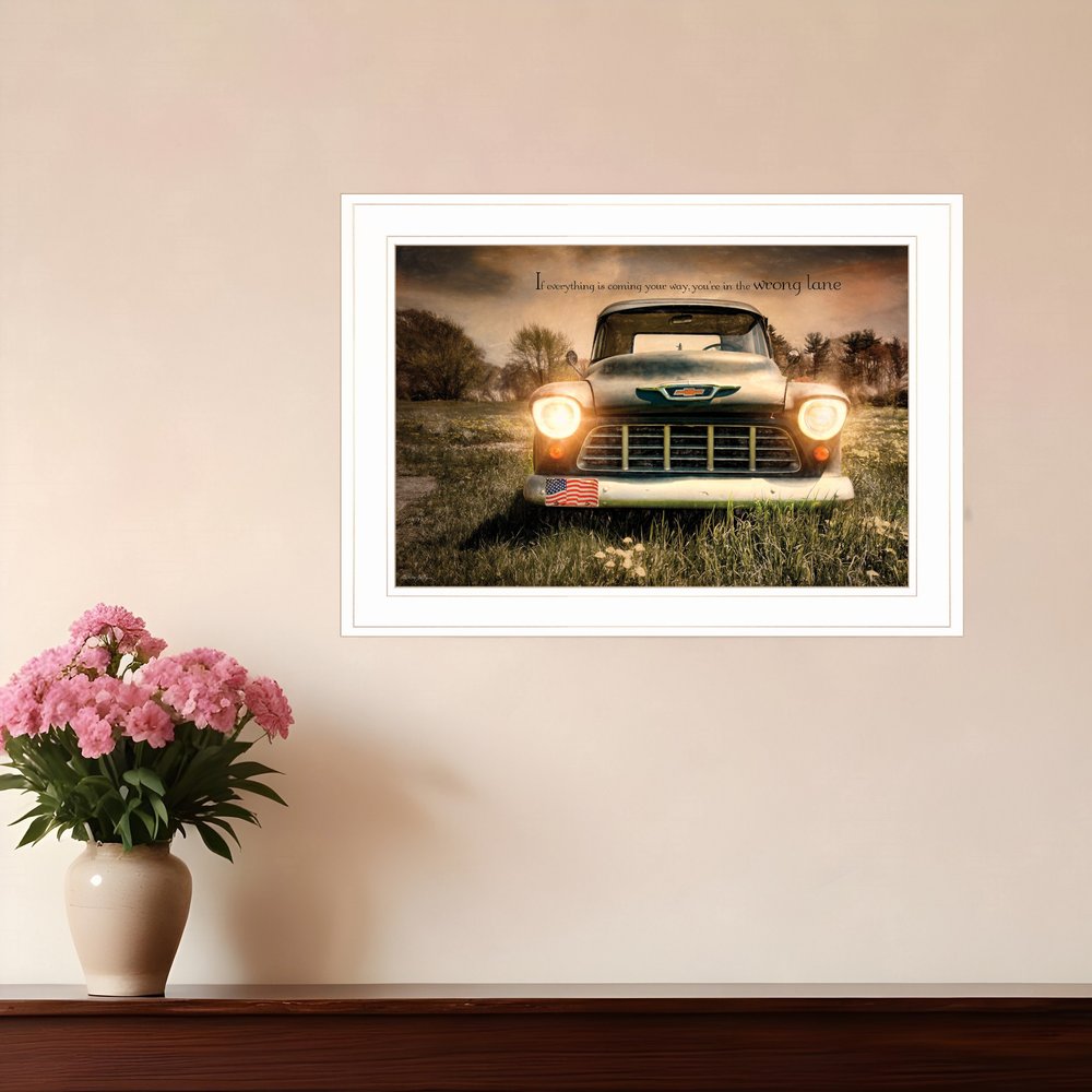 Wrong Lane 1 White Framed Print Wall Art HomeRoots