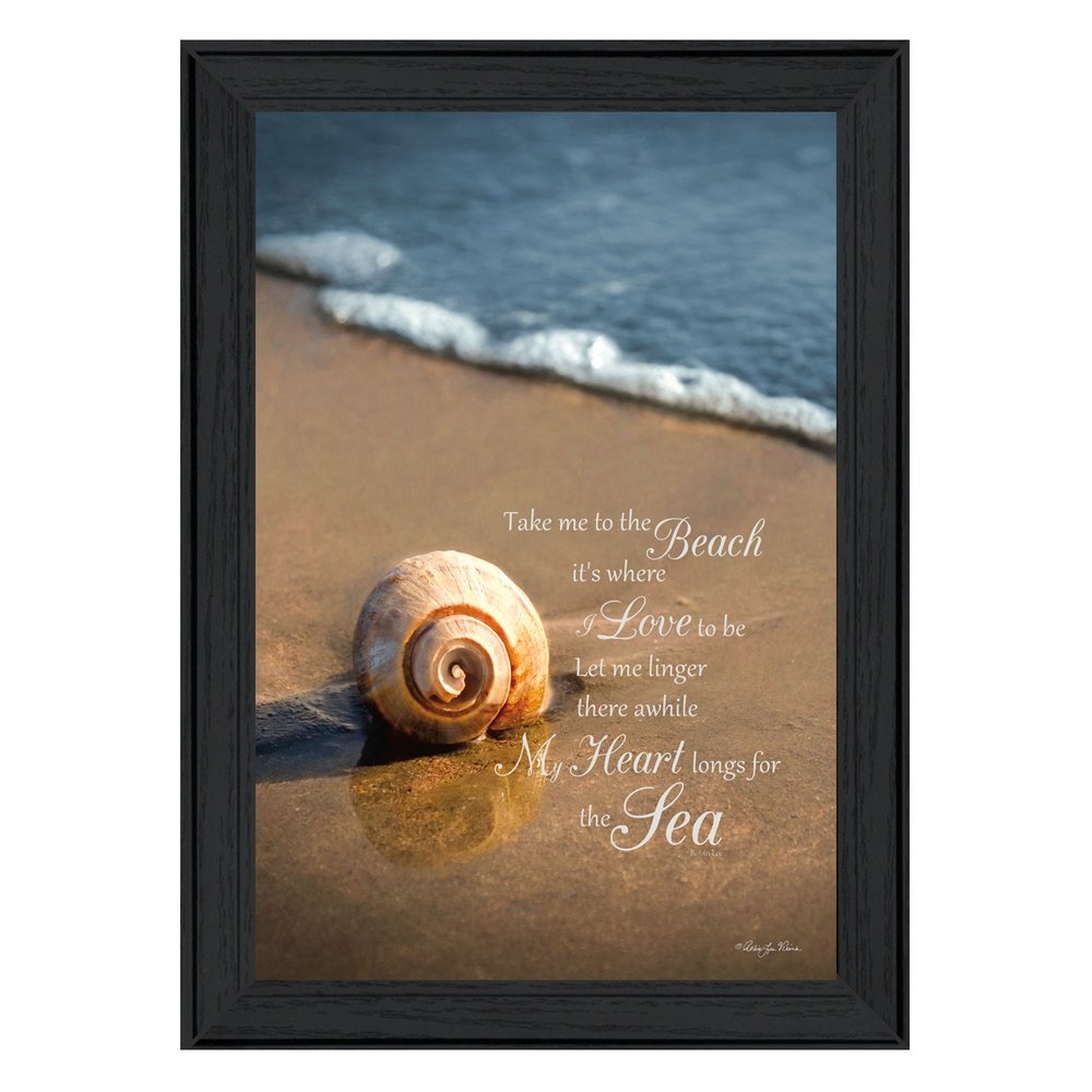 Take Me to the Beach Black Framed Print Wall Art HomeRoots