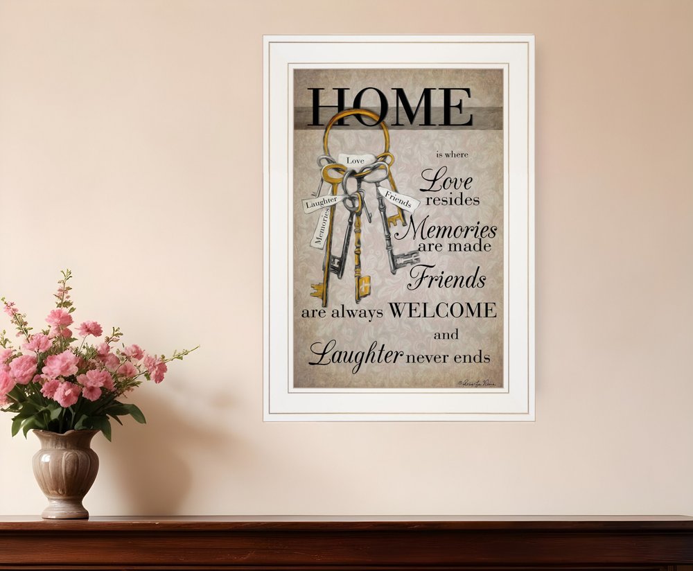 House Keys 1 White Framed Print Wall Art HomeRoots
