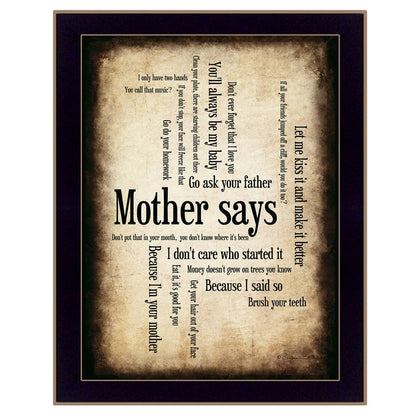 Mother Says 2 Black Framed Print Wall Art HomeRoots
