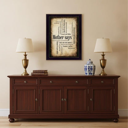 Mother Says 2 Black Framed Print Wall Art HomeRoots