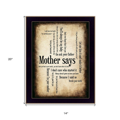 Mother Says 2 Black Framed Print Wall Art HomeRoots