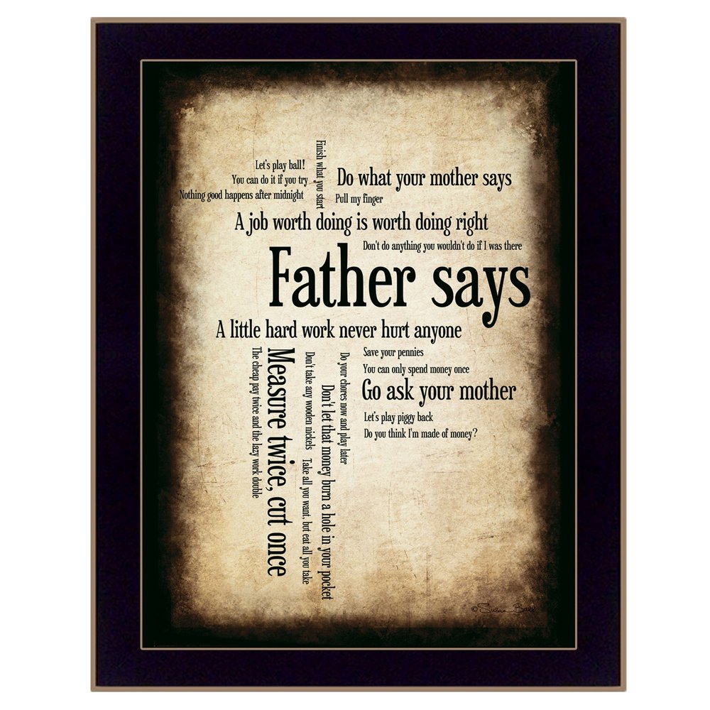 Father Says 2 Black Framed Print Wall Art HomeRoots
