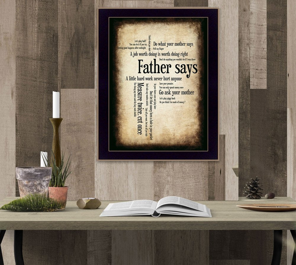 Father Says 2 Black Framed Print Wall Art HomeRoots