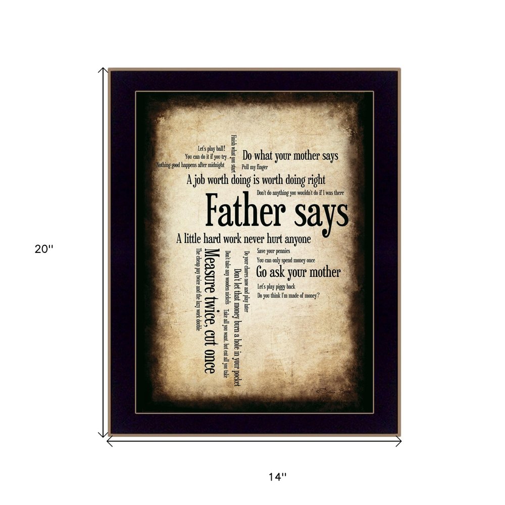 Father Says 2 Black Framed Print Wall Art HomeRoots