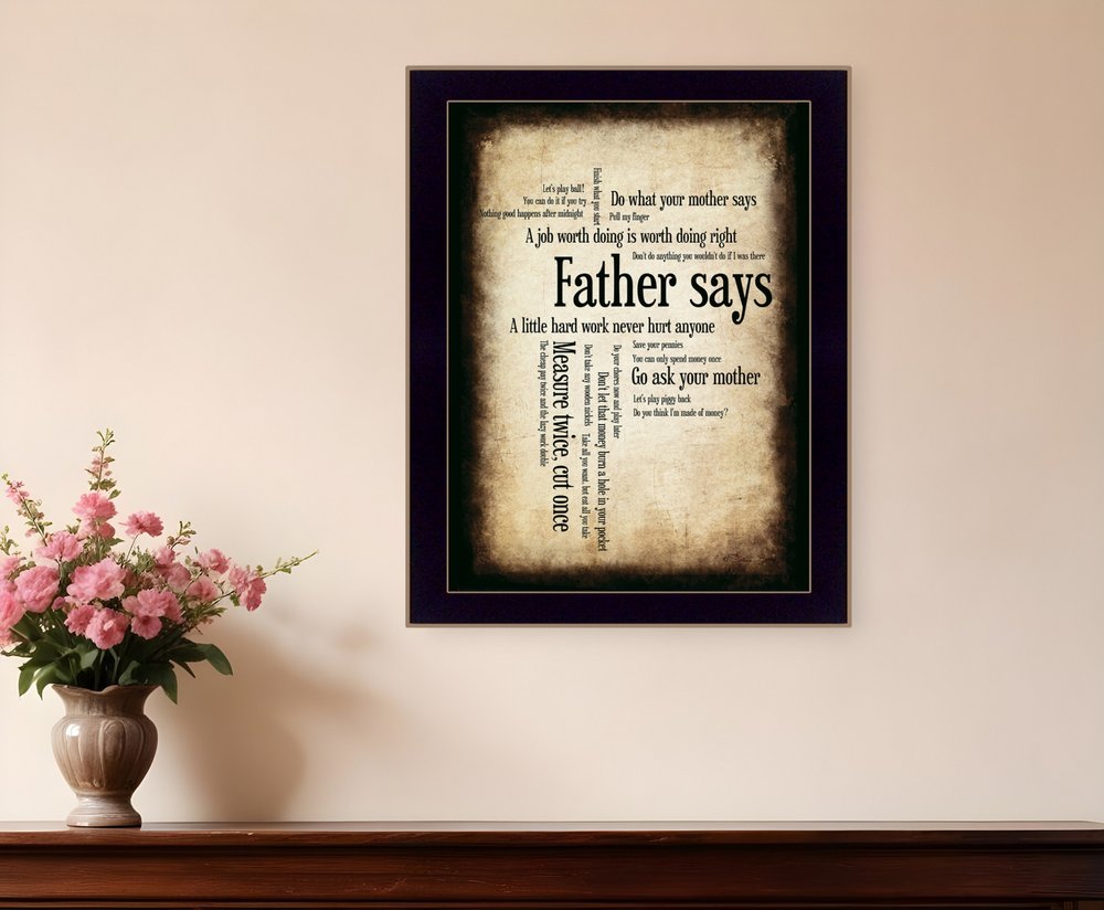 Father Says 2 Black Framed Print Wall Art HomeRoots