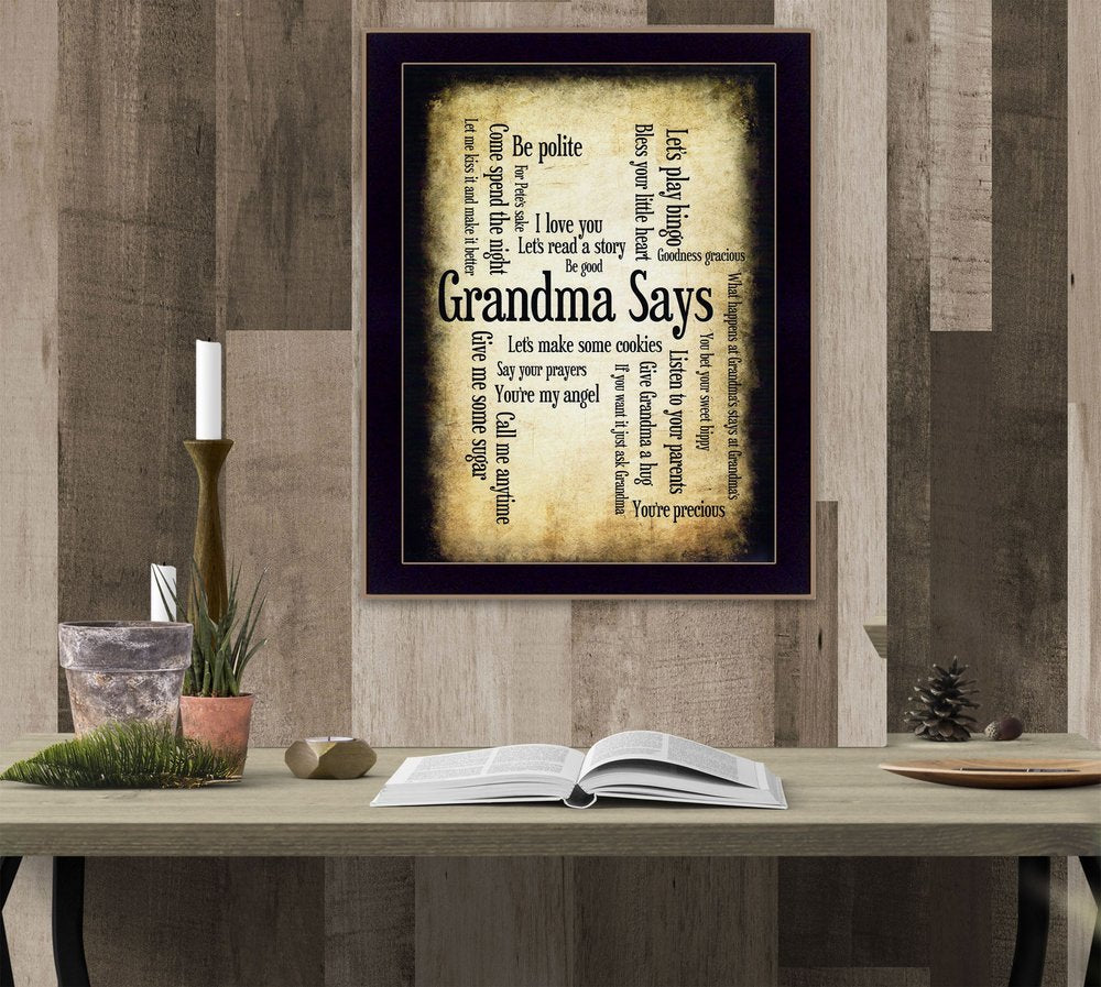 Grandma Says 2 Black Framed Print Wall Art HomeRoots