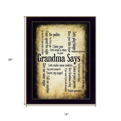 Grandma Says 2 Black Framed Print Wall Art HomeRoots