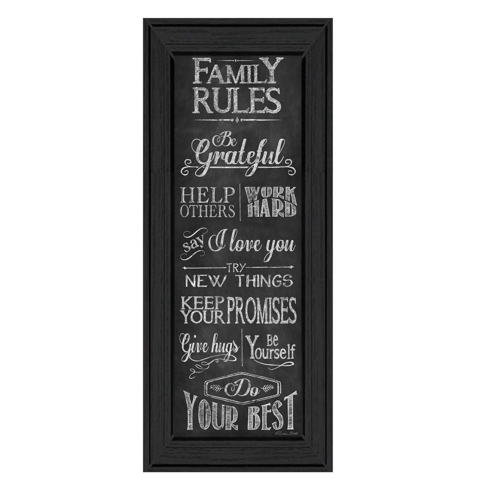 Family Rules 1 Black Framed Print Wall Art HomeRoots