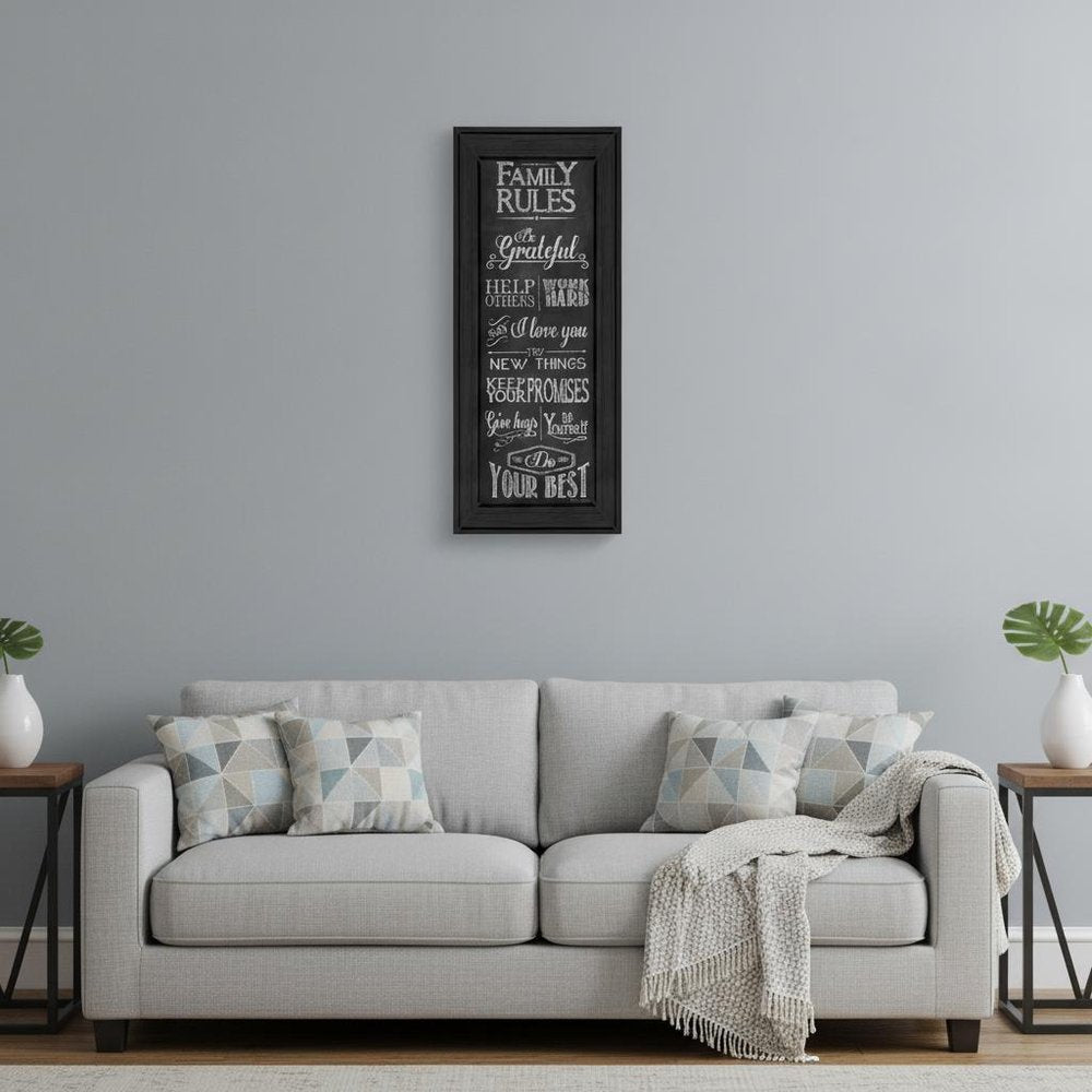 Family Rules 1 Black Framed Print Wall Art HomeRoots