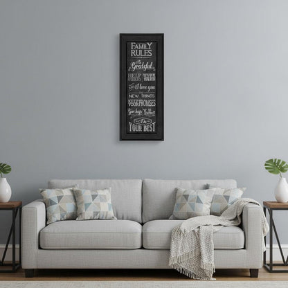 Family Rules 1 Black Framed Print Wall Art HomeRoots