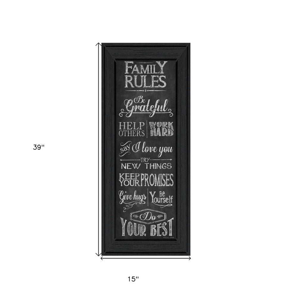 Family Rules 1 Black Framed Print Wall Art HomeRoots