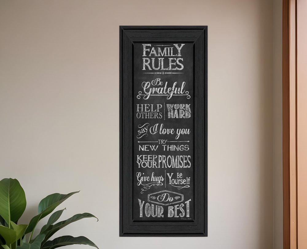 Family Rules 1 Black Framed Print Wall Art HomeRoots