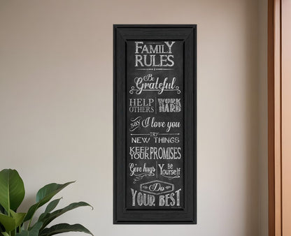 Family Rules 1 Black Framed Print Wall Art HomeRoots
