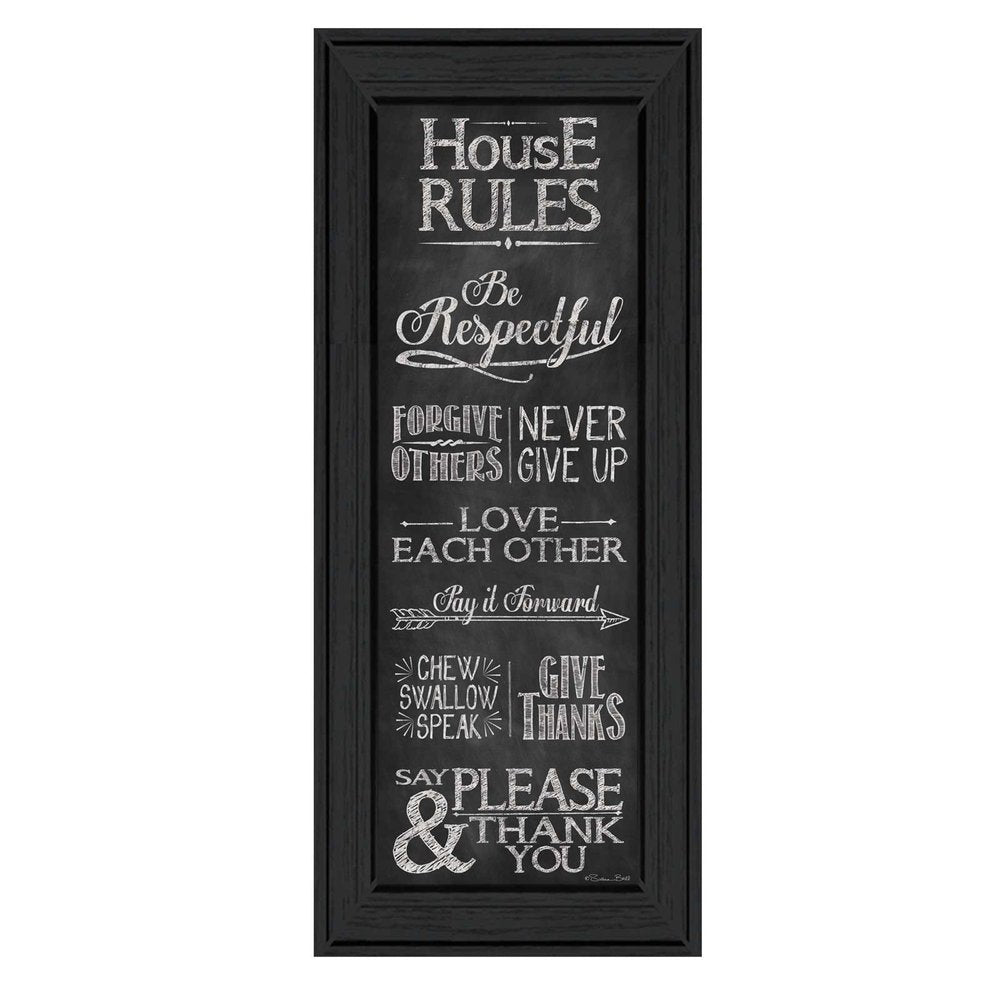 House Rules Black Framed Print Wall Art HomeRoots