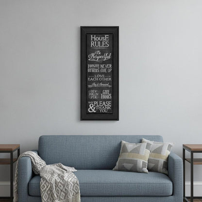 House Rules Black Framed Print Wall Art HomeRoots