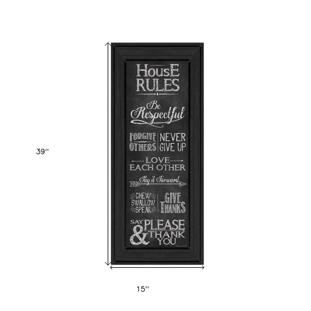 House Rules Black Framed Print Wall Art HomeRoots