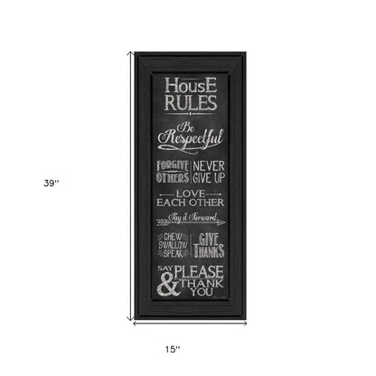 House Rules Black Framed Print Wall Art HomeRoots