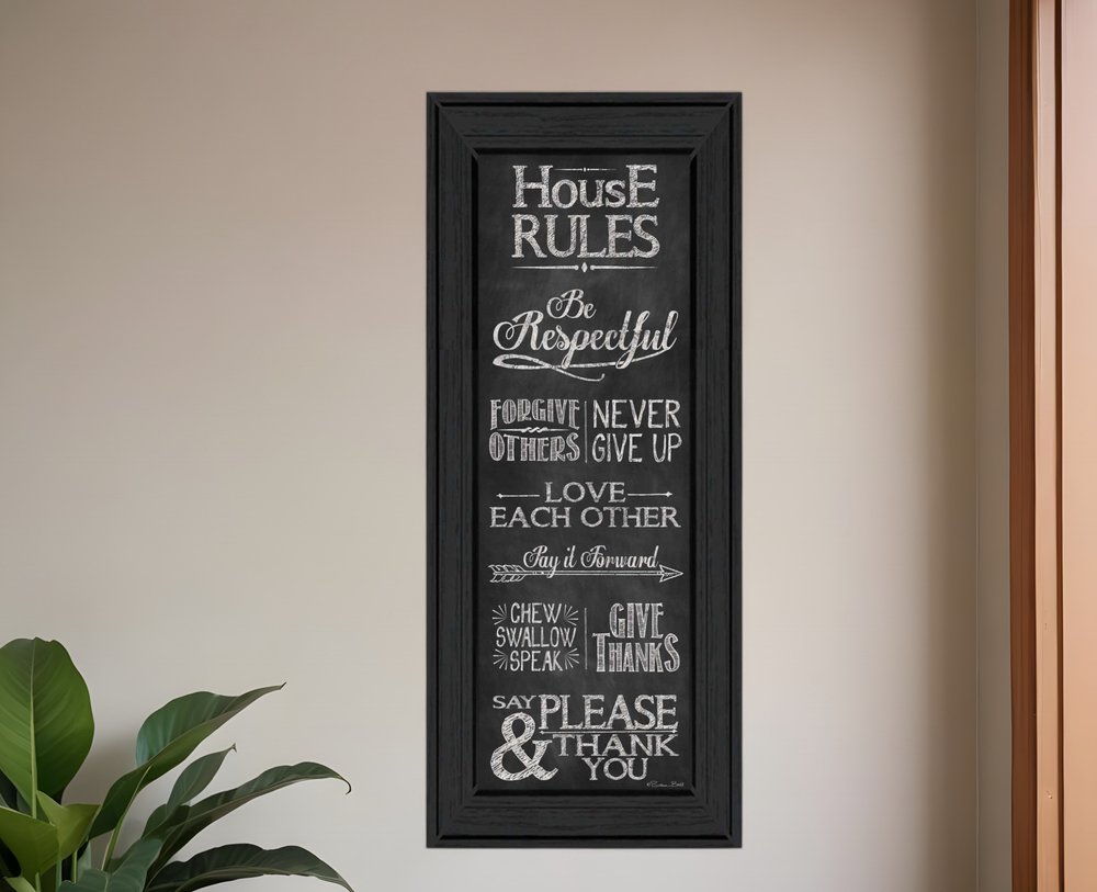 House Rules Black Framed Print Wall Art HomeRoots