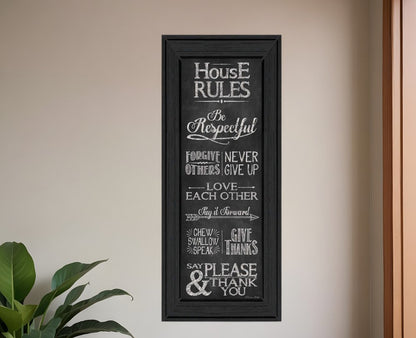 House Rules Black Framed Print Wall Art HomeRoots