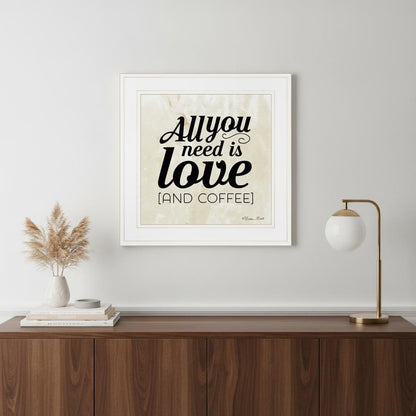 All You Need is Love and Coffee 1 White Framed Print Wall Art HomeRoots