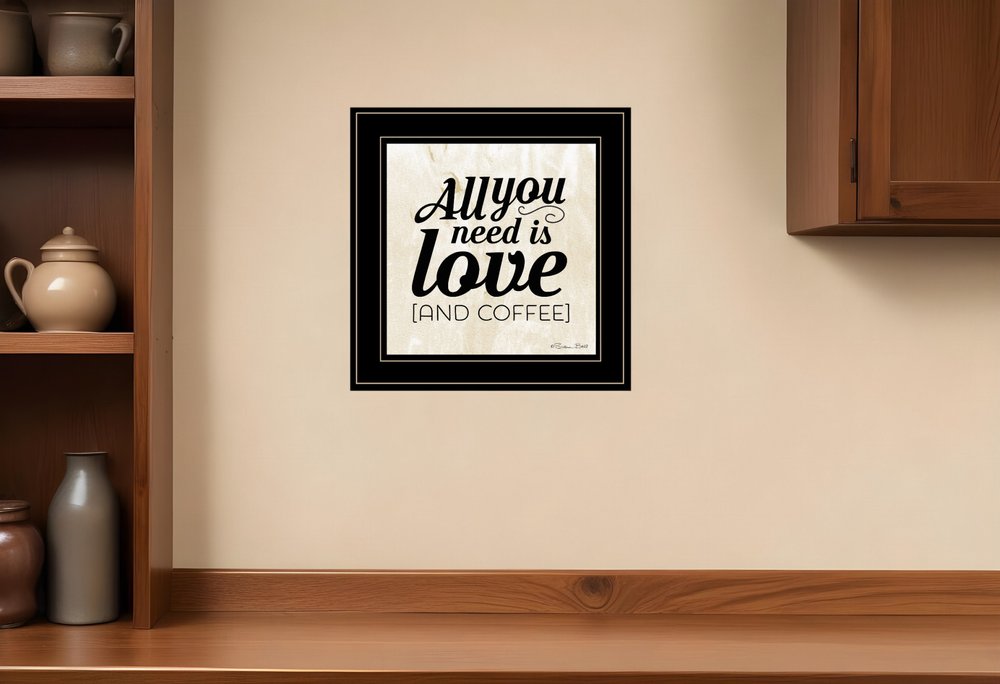 All You Need is Love and Coffee 2 Black Framed Print Wall Art HomeRoots