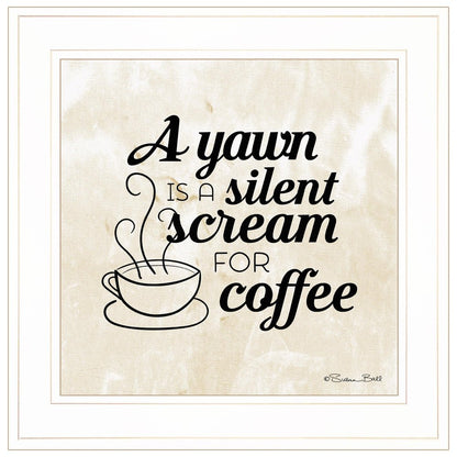 A Silent Scream for Coffee 1 White Framed Print Wall Art HomeRoots