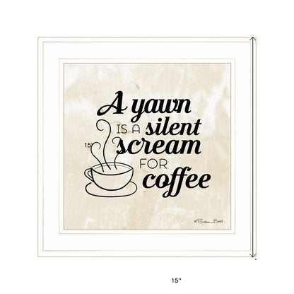 A Silent Scream for Coffee 1 White Framed Print Wall Art HomeRoots