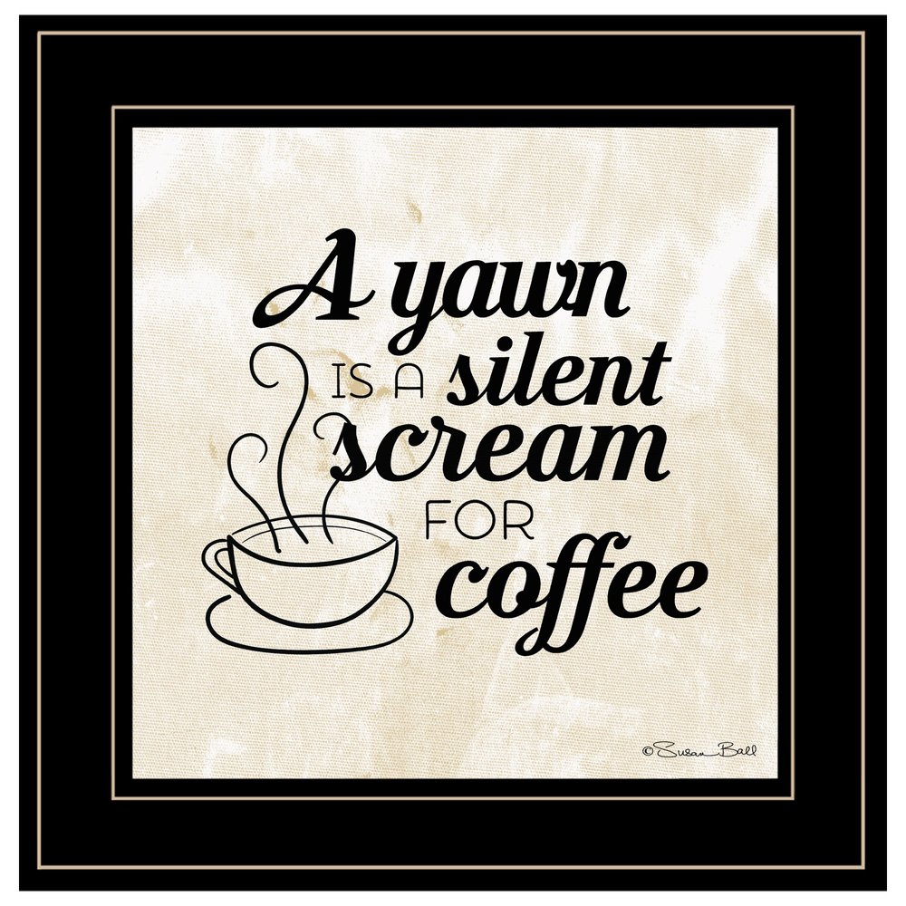 A Silent Scream for Coffee 2 Black Framed Print Wall Art HomeRoots