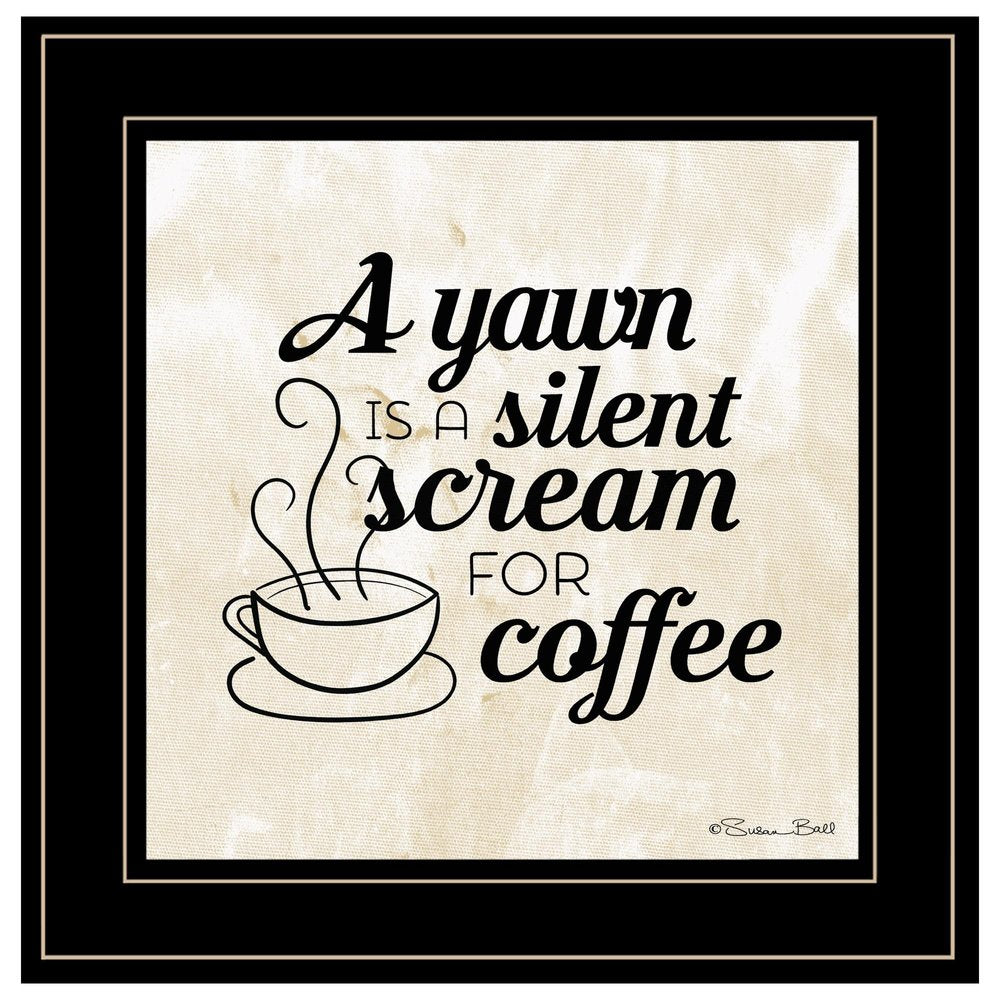 A Silent Scream for Coffee 2 Black Framed Print Wall Art HomeRoots