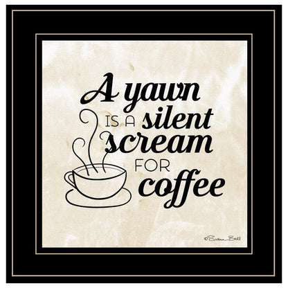 A Silent Scream for Coffee 2 Black Framed Print Wall Art HomeRoots